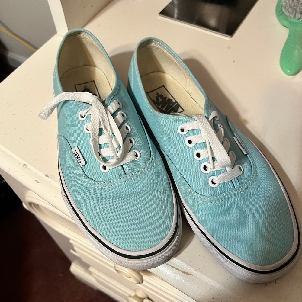 Once worn blue low top vans